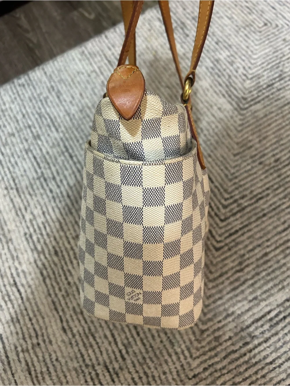 Louis Vuitton Totally PM Tote Bag Canvas Damier Azur Shoulder Bag